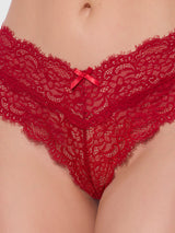 House of Desire Lana Lace V Front G-string Crimson Red