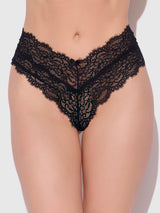 House of Desire Lana Lace V-cheeky Black