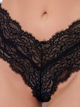 House of Desire Lana Lace V-cheeky Black