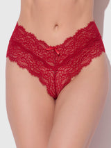 House of Desire Lana Lace V-cheeky Crimson Red