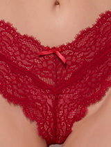 House of Desire Lana Lace V-cheeky Crimson Red