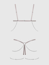 House of Desire Presley Shine Mesh Open Cup & Crotchless Rhinestone Teddy