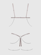 House of Desire Queen Presley Shine Mesh Open Cup & Crotchless Rhinestone Teddy