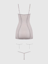House of Desire Queen Presley Shine Mesh & Rhinestone Chemise & G-String Set