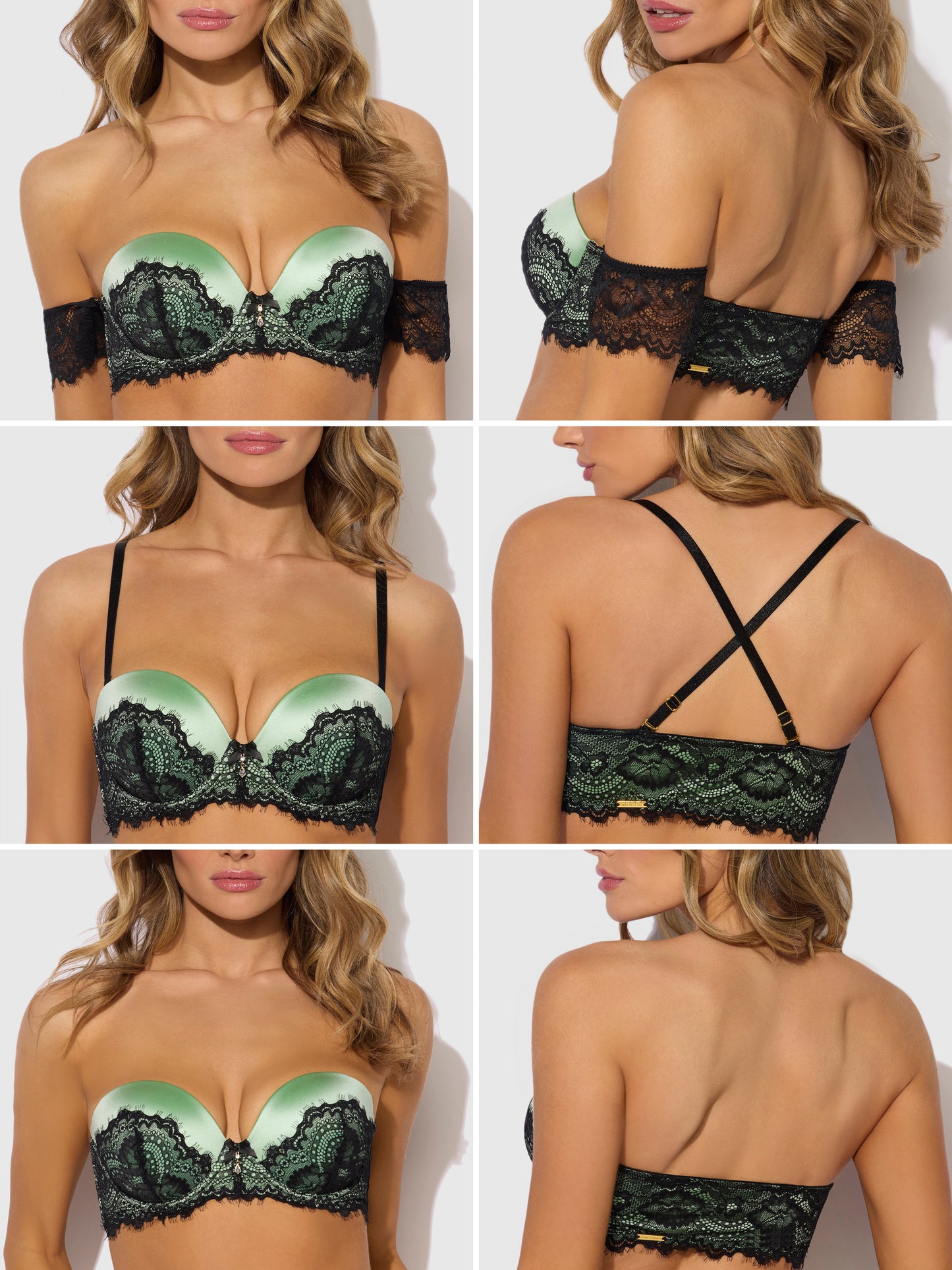 House of Desire Lara Lace Strapless Push Up Bra & Tanga Set