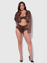House of Desire Queen Devon Leopard and Lace Sleep Set - House of Desire