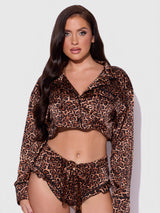 House of Desire Queen Devon Leopard and Lace Sleep Set - House of Desire