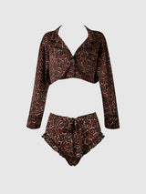House of Desire Devon Leopard and Lace Sleep Set - House of Desire