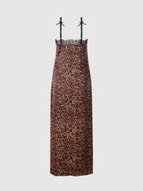 House of Desire Queen Devon Leopard and Lace Gown with Side Slip - House of Desire