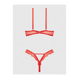 House of Desire Nadia Lace & Mesh Cutout Teddy Grenadine Orange