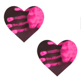 Neva Nude Temperature Reactive Heart Pasties - Neon Pink