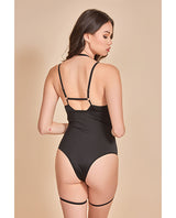 iCollection Strapped Up Garter Teddy w/Choker Black