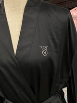 Victoria's Secret Fashion Show 2026 Rhinestone Satin Wide-Sleeve Robe Black