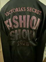Victoria's Secret Fashion Show 2026 Rhinestone Satin Wide-Sleeve Robe Black
