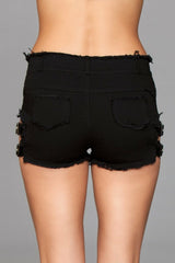 BeWicked Buckled Down Denim Shorts Black