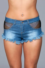 BeWicked Such a Catch Denim Shorts Blue