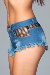 BeWicked Such a Catch Denim Shorts Blue