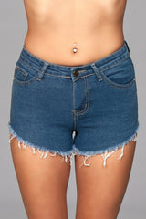 BeWicked Zip Me Up Denim Shorts Blue
