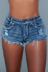 BeWicked Curves For Days Shorts Demin Blue