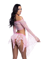 J. Valentine Sequin Butterfly Top & Skirt Set