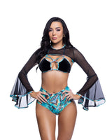 J. Valentine Mesh Bell-Sleeve Shrug
