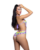 J. Valentine 5-Ring Bodysuit Neon Multi Lavender