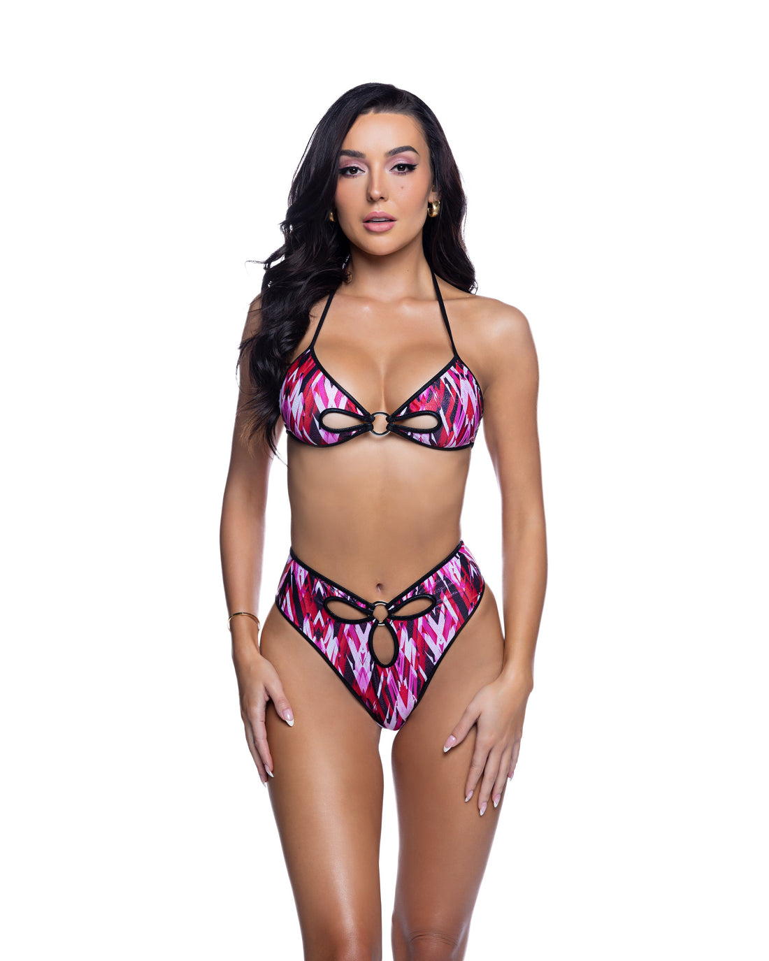 J. Valentine Ring Top & Short Set Pastel Pop Refracted Red