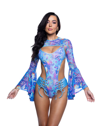 J. Valentine Bell-Sleeve Shrug Butterfly Mushroom