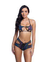 J. Valentine Reflective Star Top & Lace-up Short Set