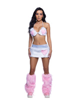 J. Valentine Faux Fur Heart Skirt & Top Set
