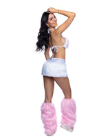 J. Valentine Faux Fur Heart Skirt & Top Set