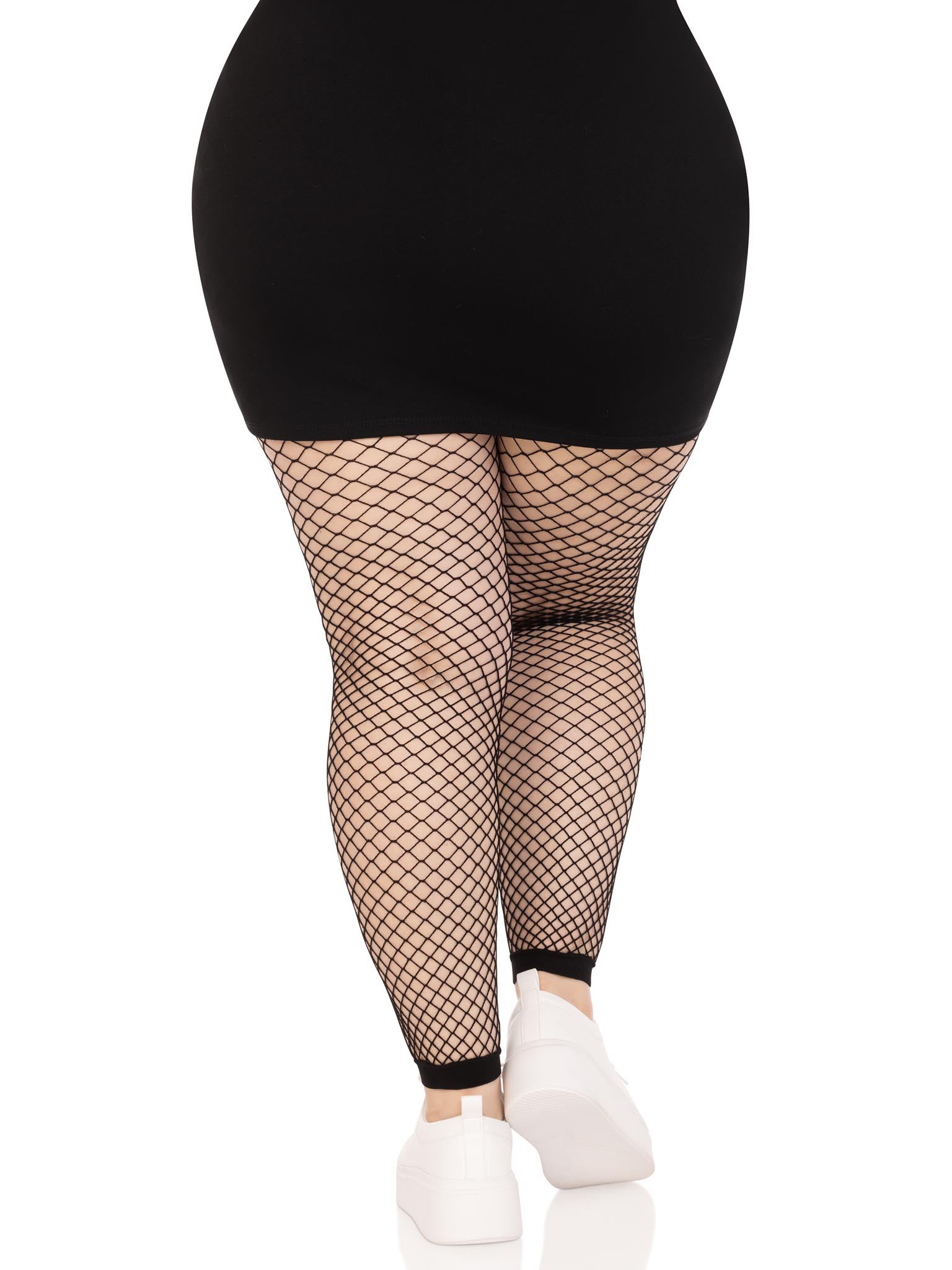 Leg Avenue Industrial Net Footless Tights - 1x/2x - Black