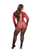 Roma Confidential Queen Plus Wild Night Bodystocking Wine/Black