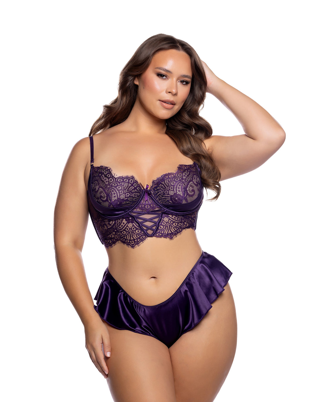 Roma Confidential Queen Plus Haute Night Bra Set Purple
