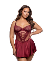 Roma Confidential Queen Plus Haute Night Babydoll Wine