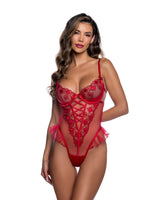 Roma Confidential Satin Heart Teddy Red
