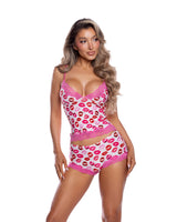 Roma Confidential Queen Plus Sweet Smooch Cami Set White/Red