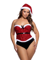 Roma Confidential Queen Plus Santa Baby Corset & Hat Red