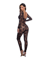 Roma Confidential Caped Lace Bodysuit Black