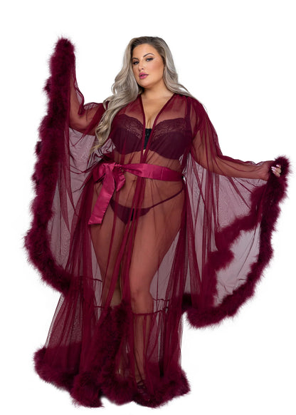 Roma Confidential Queen Plus Hollywood Glam Luxury Robe Merlot