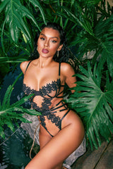 Roma Confidential Queen Ebony Rose Teddy Guipure Lace Black Plus Size