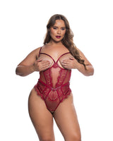 Roma Confidential Eden Eyelash Lace Open Cup Crotchless Teddy