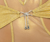 Roma Confidential Queen Plus Gilded Beauty Lurex Knit Shimmer Mesh Bling Teddy Gold