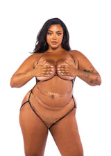 Roma Confidential Queen Chain Linked Open Cup & Crotchless Teddy Gold-Rebel Romance