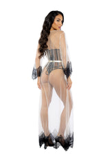 Roma Confidential Daydream Maxi Robe Eyelash Lace Sheer Mesh Beige