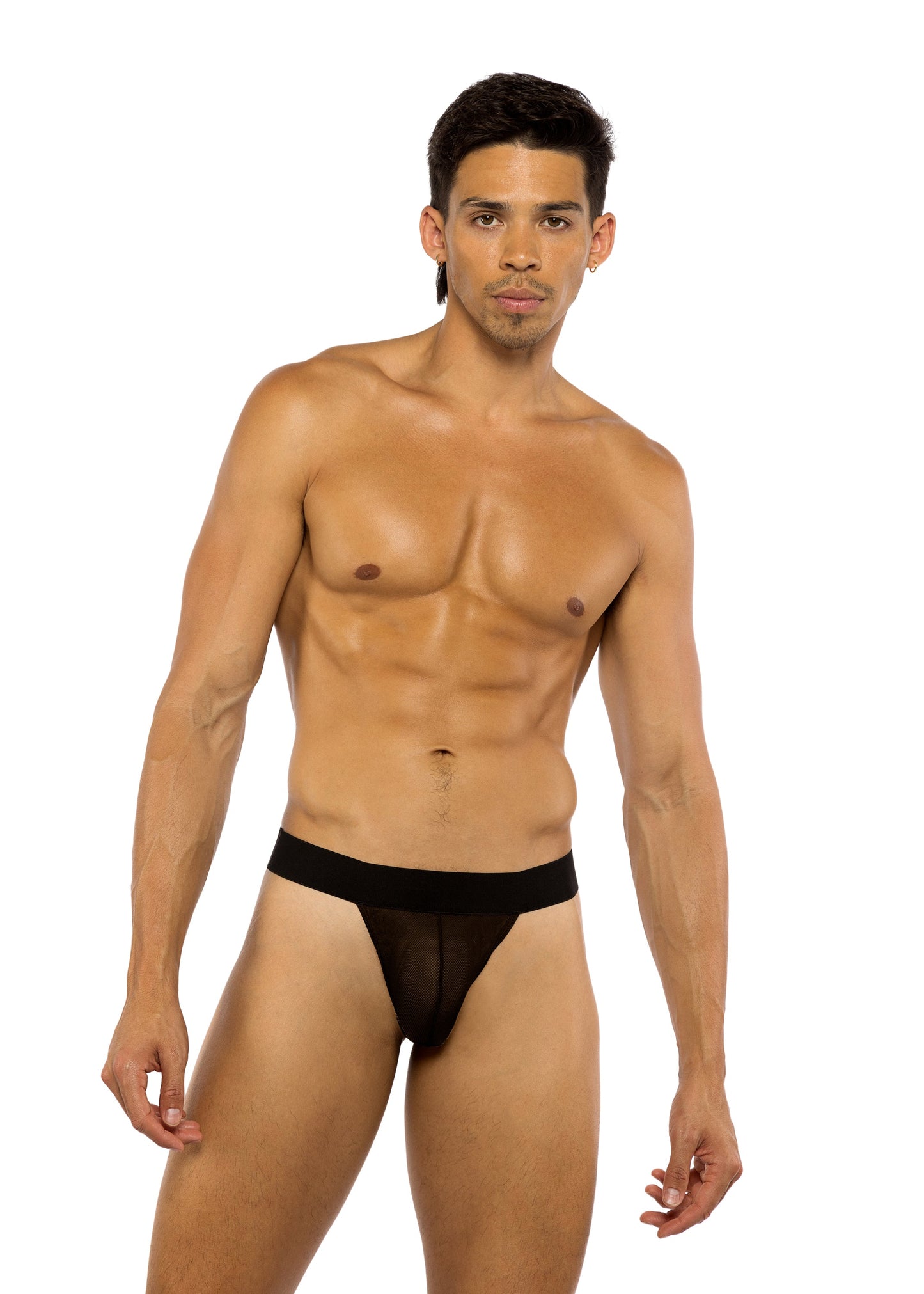 Roma Confidential Mens Fishnet Thong Black