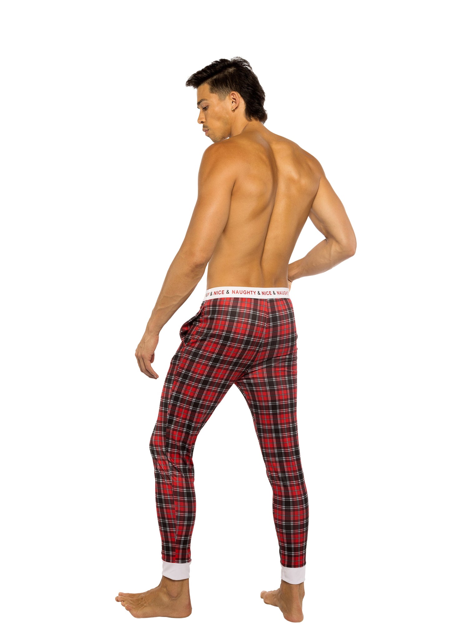 Roma Confidential Mens Naughty & Nice Sleep Pajama Pants Red Plaid