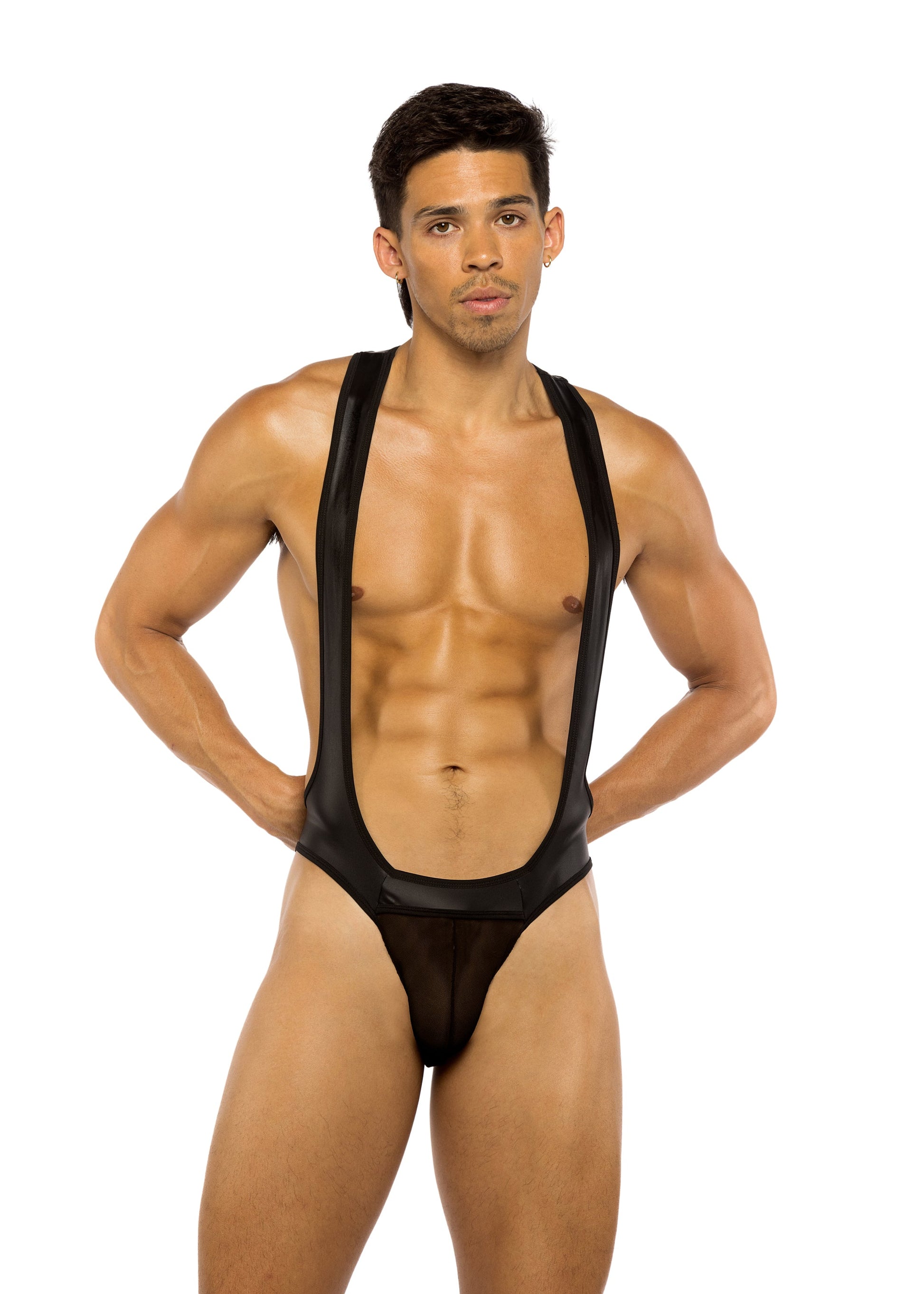 Roma Confidential Mens Wrestling Leotard Jockstrap Singlet Black