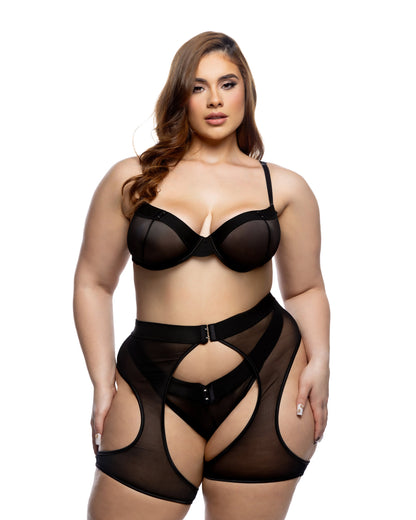 Roma Confidential Queen Millenium Chaps Balconette Bra Set Black