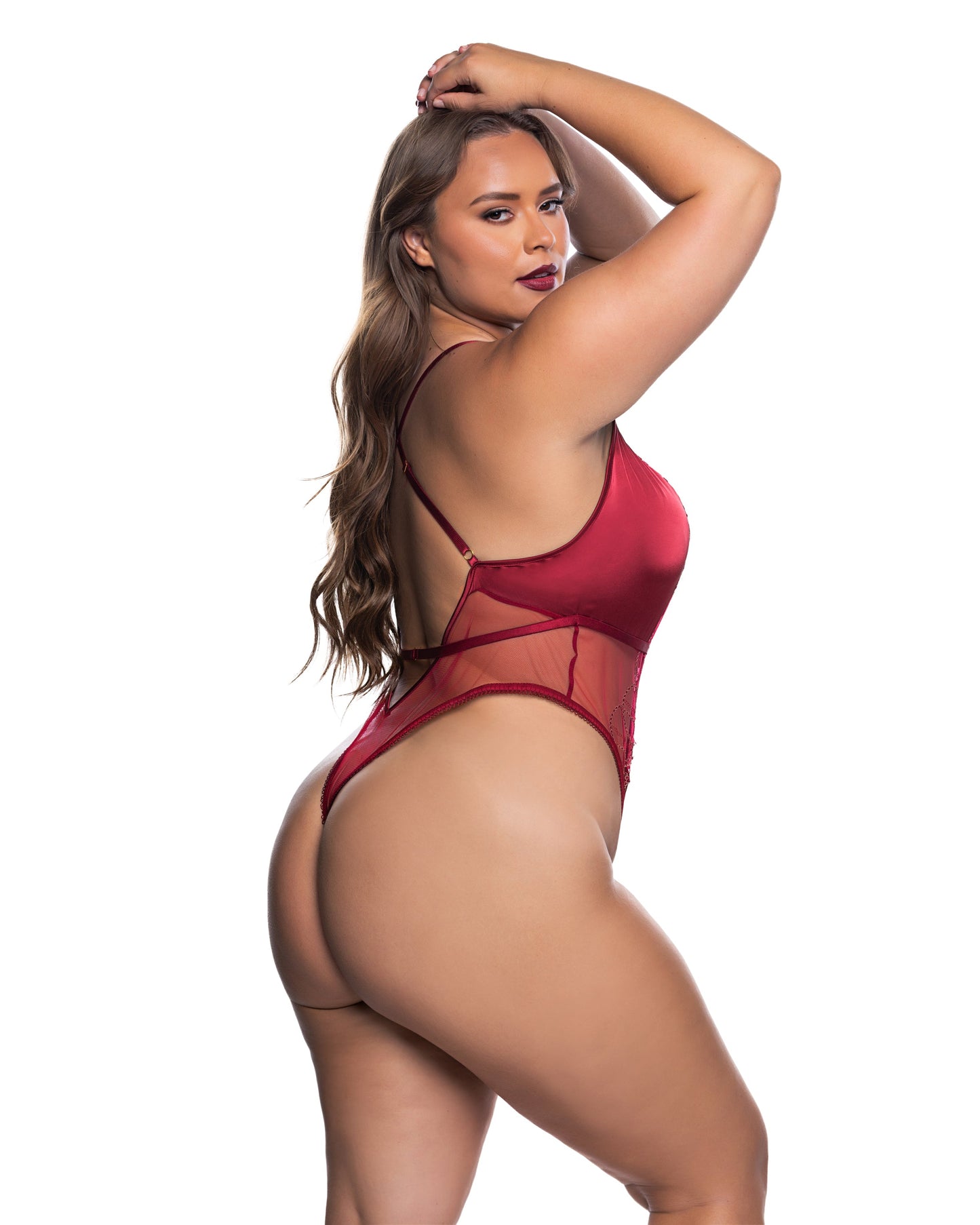 Roma Confidential Beaded Belle Teddy Metallic Wine Embroidery